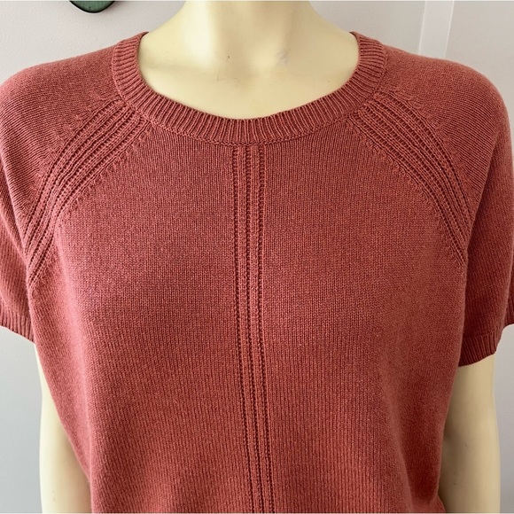 Peserico Tricot Women’s Short Sleeve Wool Silk Cashmere Sweater Blouse Top L - Picture 4 of 16
